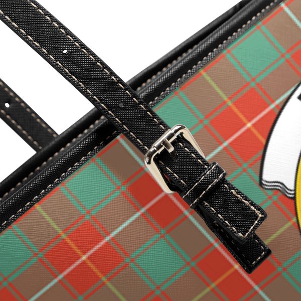 McFie Ancient Tartan Crest Leather Tote Bag Online now - Image 5