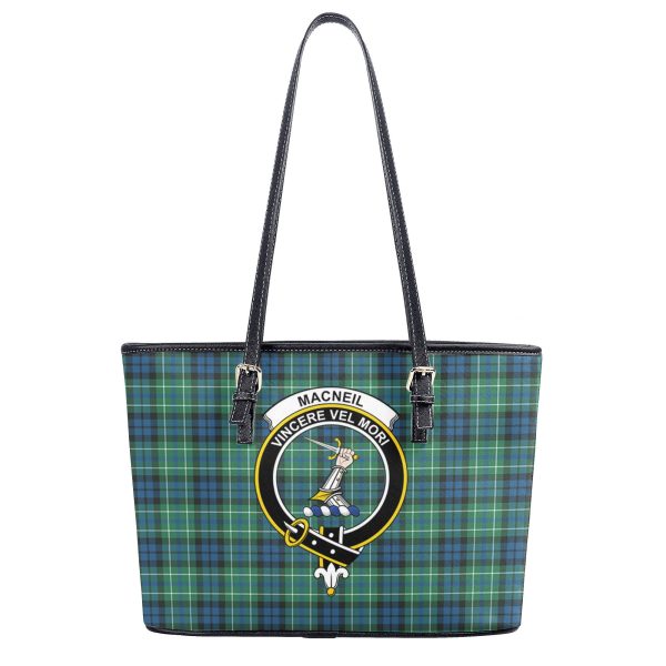 MacNeil of Colonsay Ancient Tartan Crest Leather Tote Bag For Discount - Image 2