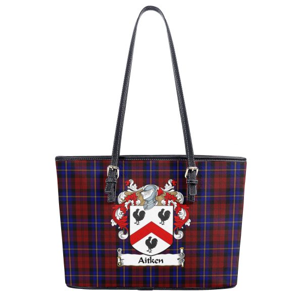 Aitken Tartan Crest Leather Tote Bag Cheap - Image 2