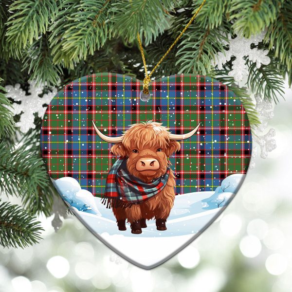 Aikenhead Tartan Christmas Ceramic Ornament - Highland Cows Snow Style Online - Image 5