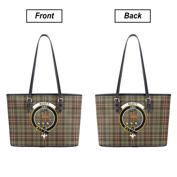 Scott Green Weathered Tartan Crest Leather Tote Bag Online Hot Sale - Image 3