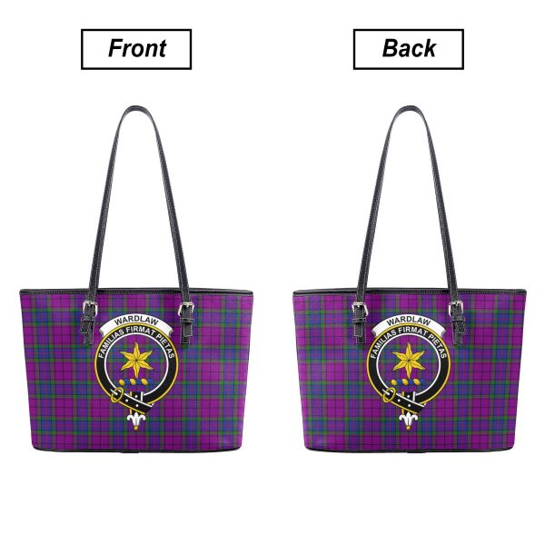 Wardlaw Modern Tartan Crest Leather Tote Bag Sale - Image 3