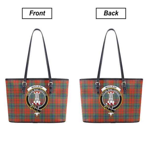 MacLean of Duart Ancient Tartan Crest Leather Tote Bag For Cheap - Image 3