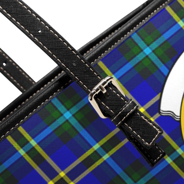 Weir Modern Tartan Crest Leather Tote Bag For Discount - Image 5
