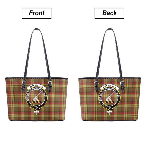 MacMillan Old Weathered Tartan Crest Leather Tote Bag Online Sale - Image 3