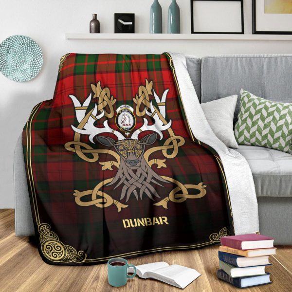 Dunbar Modern Tartan Crest Premium Blanket - Celtic Stag style Online Hot Sale - Image 3