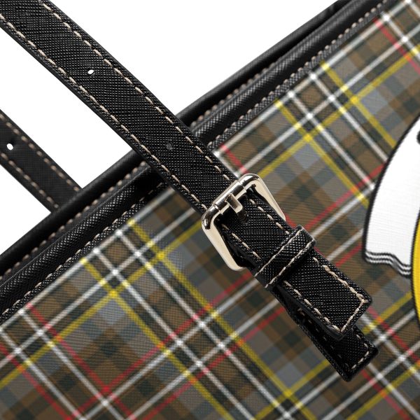 Scott Green Weathered Tartan Crest Leather Tote Bag Online Hot Sale - Image 5