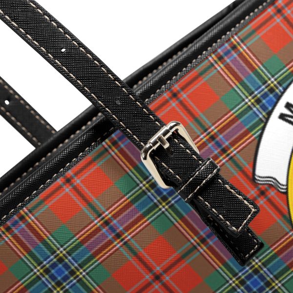 MacLean of Duart Ancient Tartan Crest Leather Tote Bag For Cheap - Image 5