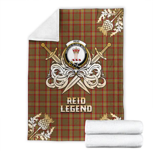 Reid Ancient Tartan Gold Courage Symbol Blanket on Sale