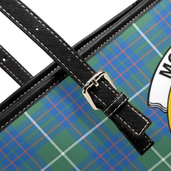 McIntyre Hunting Ancient Tartan Crest Leather Tote Bag For Sale - Image 5