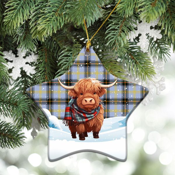 Bell of the Borders Tartan Christmas Ceramic Ornament - Highland Cows Snow Style Online Hot Sale - Image 4