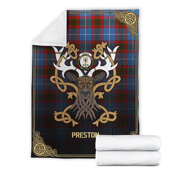 Preston Tartan Crest Premium Blanket - Celtic Stag style Online now - Image 4