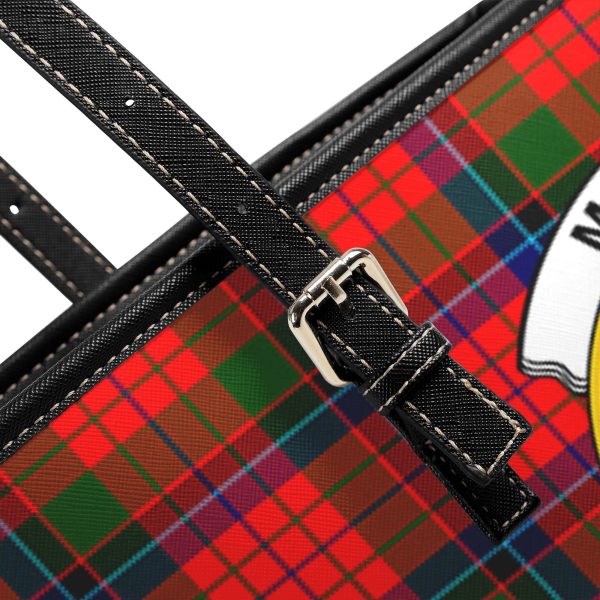 McNicol (of Scorrybreac) Tartan Crest Leather Tote Bag For Cheap - Image 5