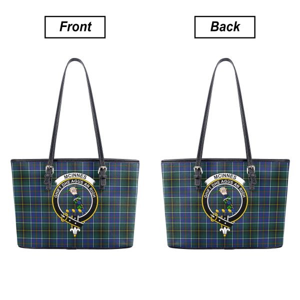 McInnes Modern Tartan Crest Leather Tote Bag Online - Image 3
