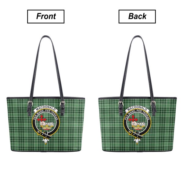 MacDonald Lord of the Isles Hunting Tartan Crest Leather Tote Bag Fashion - Image 3