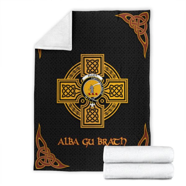 Elliot Crest Premium Blanket - Black Celtic Cross Style Online Sale - Image 4